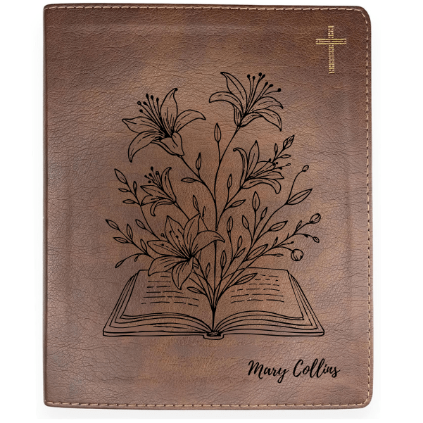 NIV Brown Standard Size Notetaking Holy Bible Medium Print | Blooming Flowers - Shepherds Shelf