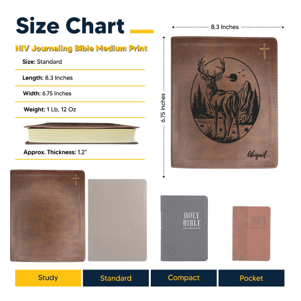NIV Brown Standard Size Notetaking Holy Bible Medium Print | Buck - Shepherds Shelf
