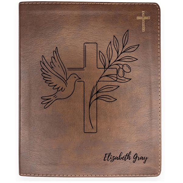 NIV Brown Standard Size Notetaking Holy Bible Medium Print | Dove + Cross and Olive - Shepherds Shelf