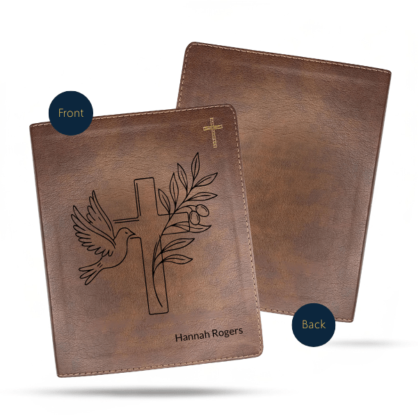 NIV Brown Standard Size Notetaking Holy Bible Medium Print | Dove + Cross and Olive - Shepherds Shelf