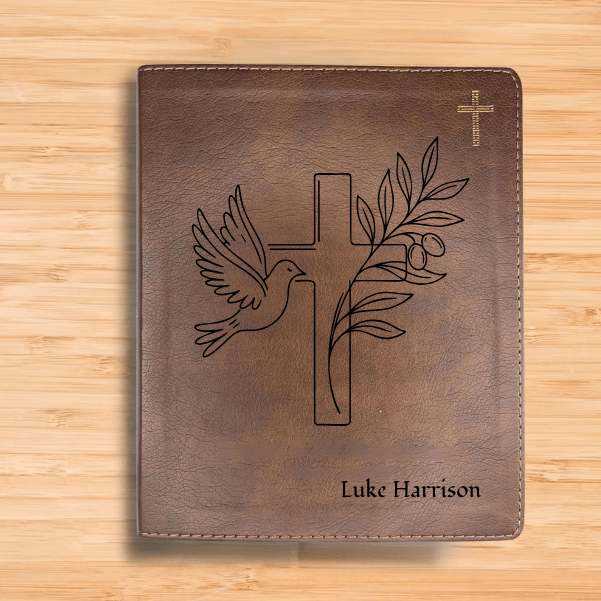 NIV Brown Standard Size Notetaking Holy Bible Medium Print | Dove + Cross and Olive - Shepherds Shelf