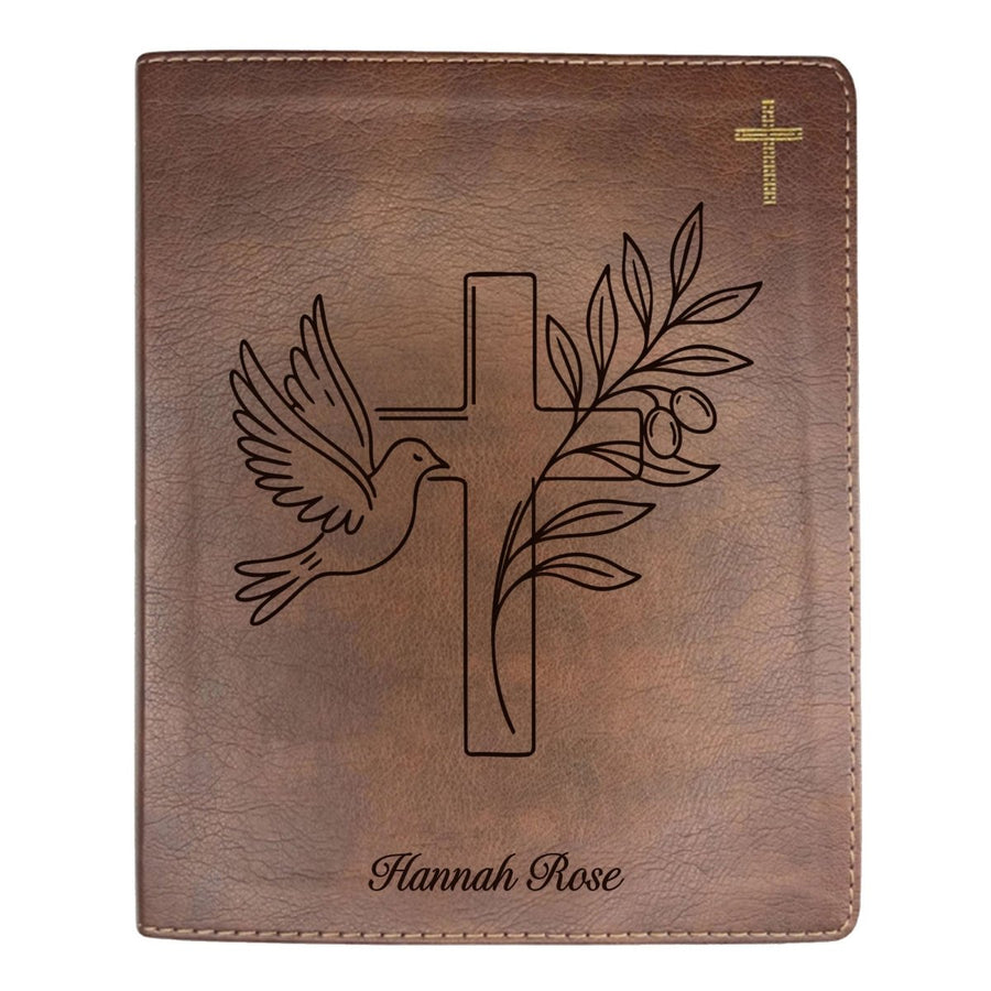 NIV Brown Standard Size Notetaking Holy Bible Medium Print | Dove + Cross and Olive - Shepherds Shelf