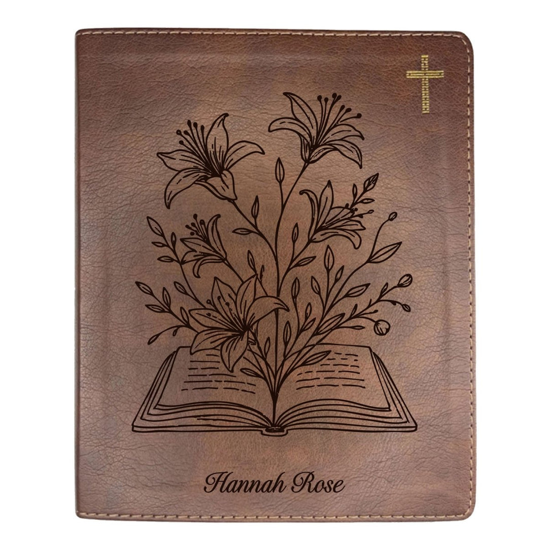 NIV Brown Standard Size Notetaking Holy Bible Medium Print | Floral Collection 2 - Shepherds Shelf