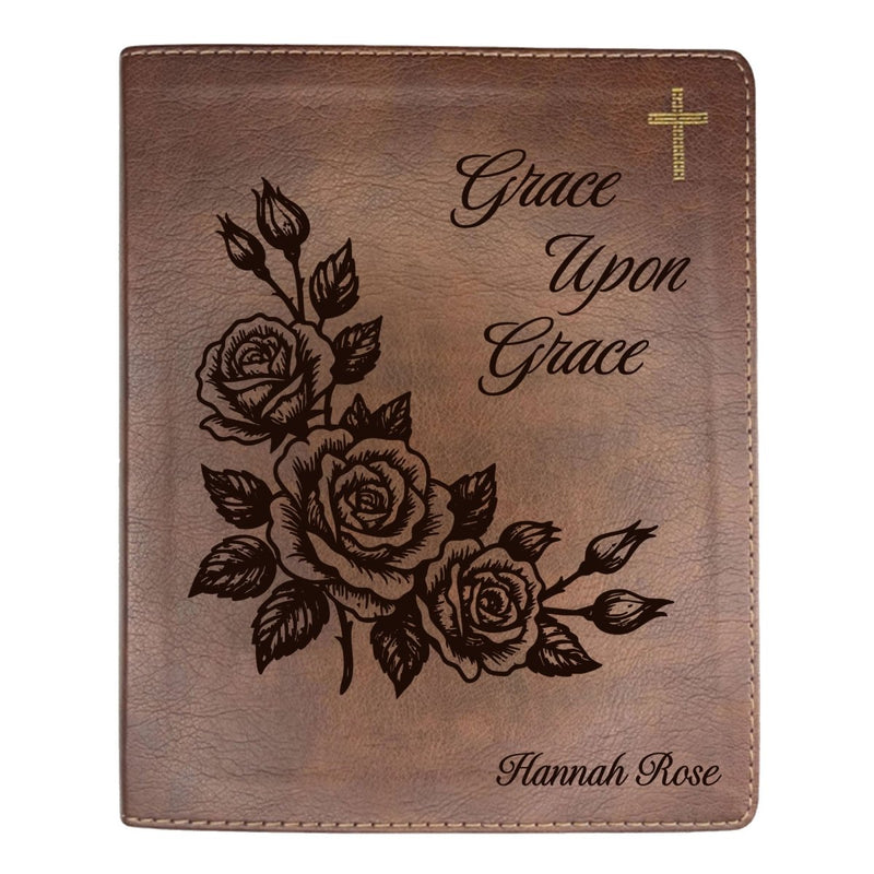 NIV Brown Standard Size Notetaking Holy Bible Medium Print | Floral Collection 2