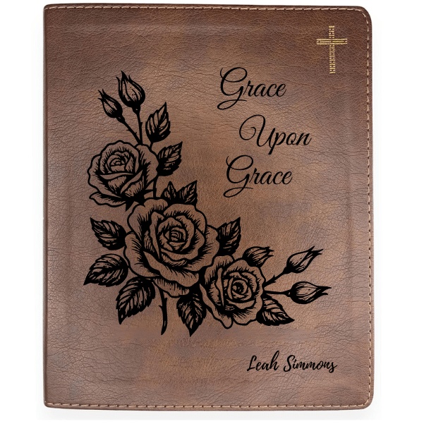 NIV Brown Standard Size Notetaking Holy Bible Medium Print | Framed Roses - Shepherds Shelf