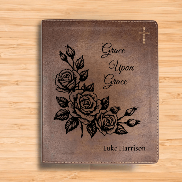 NIV Brown Standard Size Notetaking Holy Bible Medium Print | Framed Roses - Shepherds Shelf