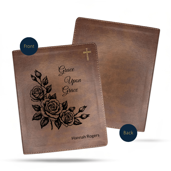 NIV Brown Standard Size Notetaking Holy Bible Medium Print | Framed Roses - Shepherds Shelf