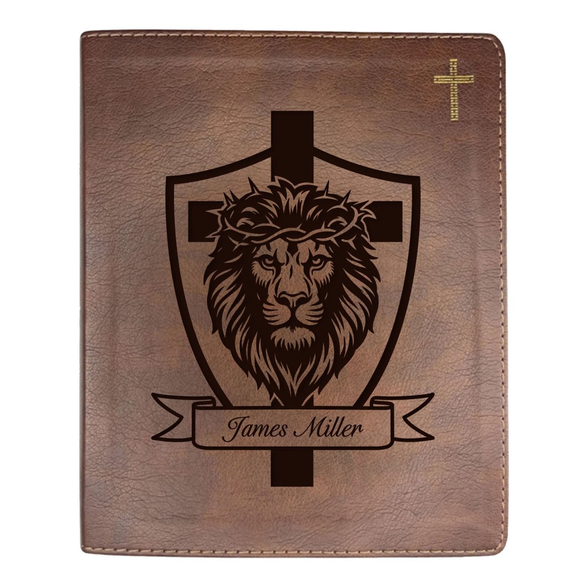 NIV Brown Standard Size Notetaking Holy Bible Medium Print | Lion Cross - Shepherds Shelf