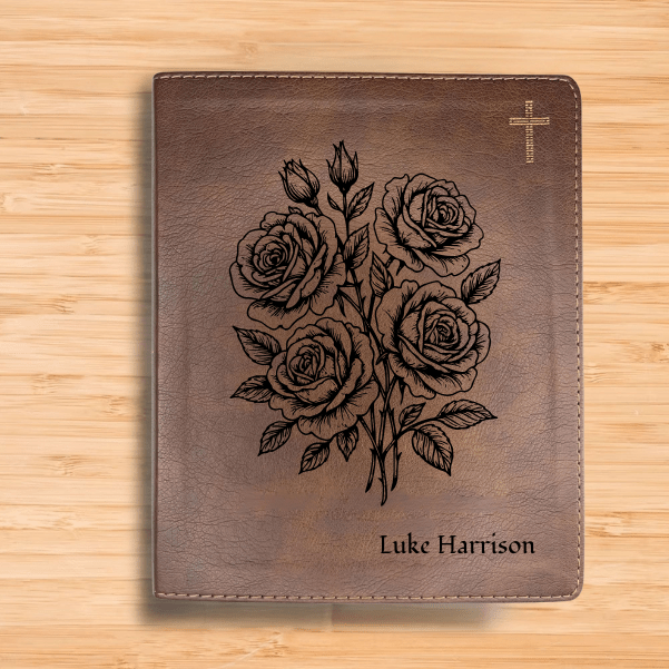 NIV Brown Standard Size Notetaking Holy Bible Medium Print | Roses - Shepherds Shelf