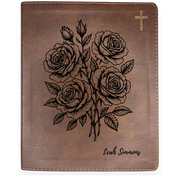 NIV Brown Standard Size Notetaking Holy Bible Medium Print | Roses - Shepherds Shelf