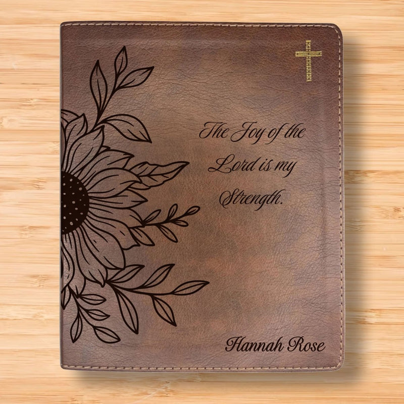 NIV Brown Standard Size Notetaking Holy Bible Medium Print | Sun flower