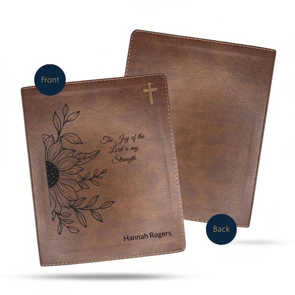 NIV Brown Standard Size Notetaking Holy Bible Medium Print | Sun flower - Shepherds Shelf