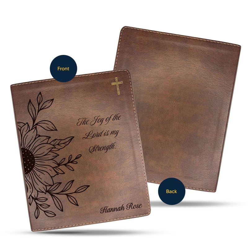 NIV Brown Standard Size Notetaking Holy Bible Medium Print | Sun flower
