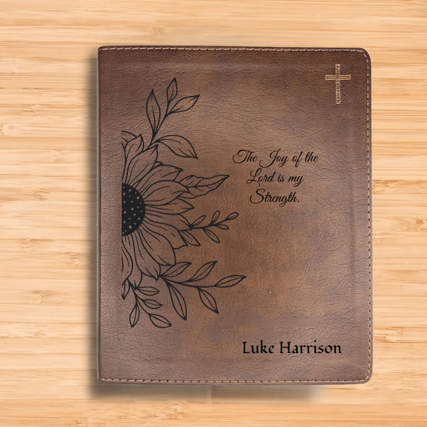 NIV Brown Standard Size Notetaking Holy Bible Medium Print | Sun flower - Shepherds Shelf