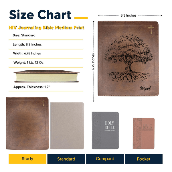 NIV Brown Standard Size Notetaking Holy Bible Medium Print | Tree of Life - Shepherds Shelf