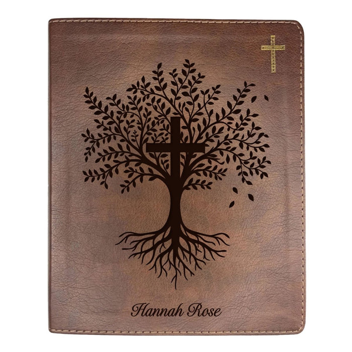 NIV Brown Standard Size Notetaking Holy Bible Medium Print | Trees with Cross