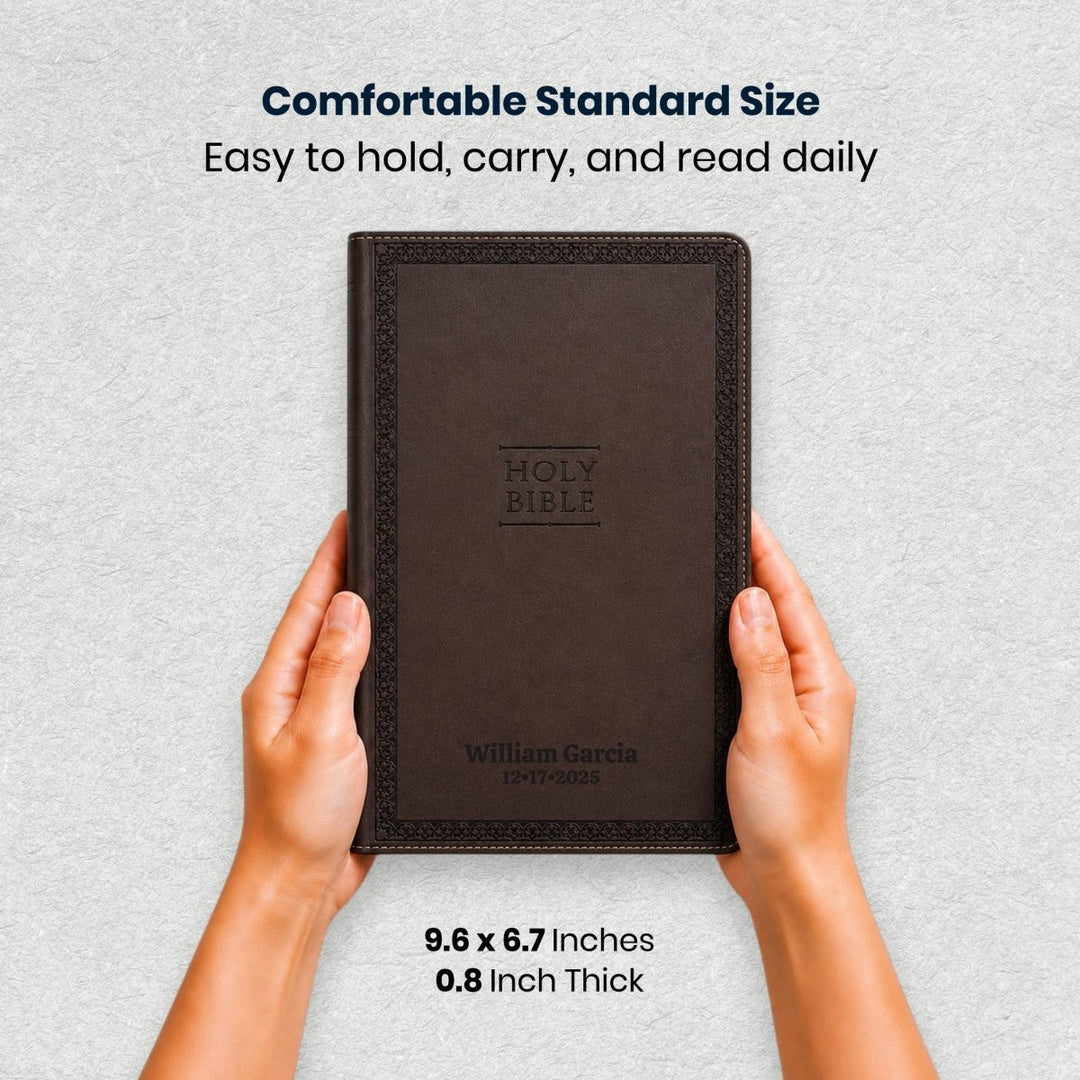 NIV Brown Standard Size Thinline Holy Bible Large Print - Value Edition - Shepherds Shelf
