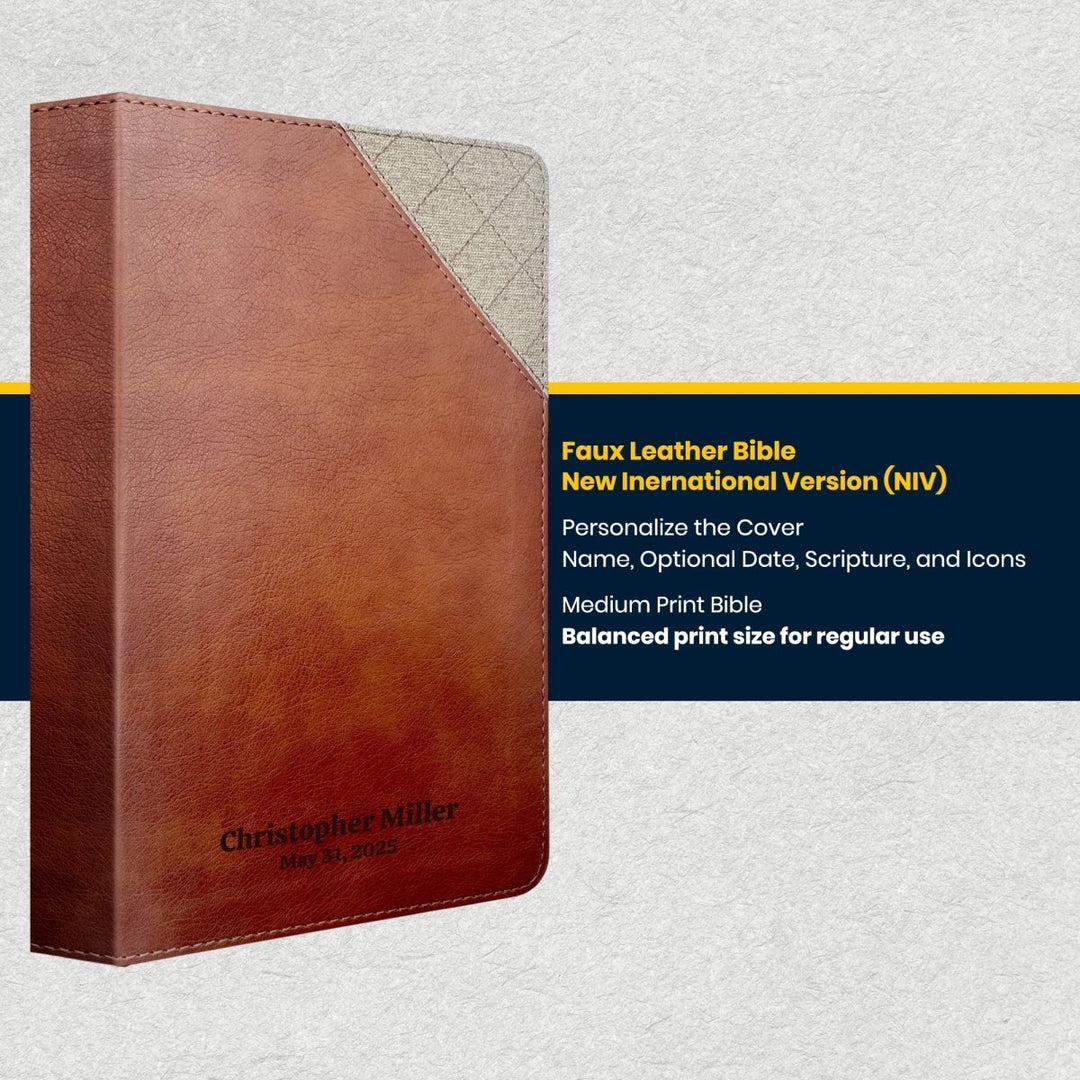 NIV Brown Standard Size Thinline Holy Bible Medium Print - Shepherds Shelf