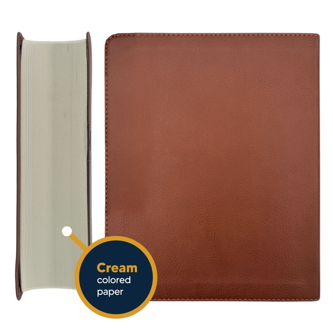 NIV Faux Leather Note Taking Holy Bible for Journaling | Large Print | Brown - Shepherds Shelf
