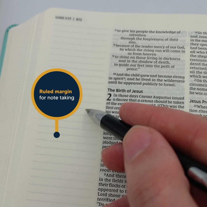 NIV Hardcover Personalized Journaling Holy Bible | Small Text | Teal - Shepherds Shelf
