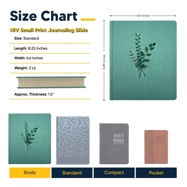 NIV Hardcover Personalized Journaling Holy Bible | Small Text | Teal - Shepherds Shelf