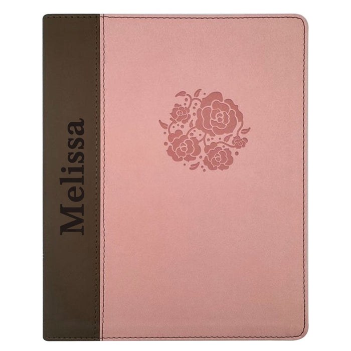 NIV Women's Journaling Holy Bible Faux Leather Custom Name Medium Print | Pink and Brown
