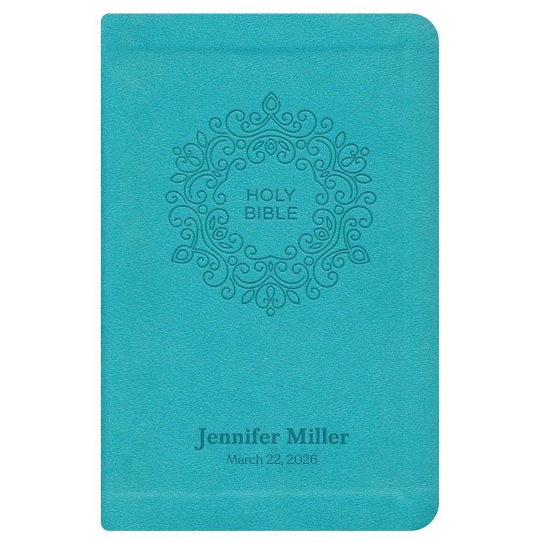 NKJV Blue Study Size Thinline Holy Bible Large Print - Shepherds Shelf