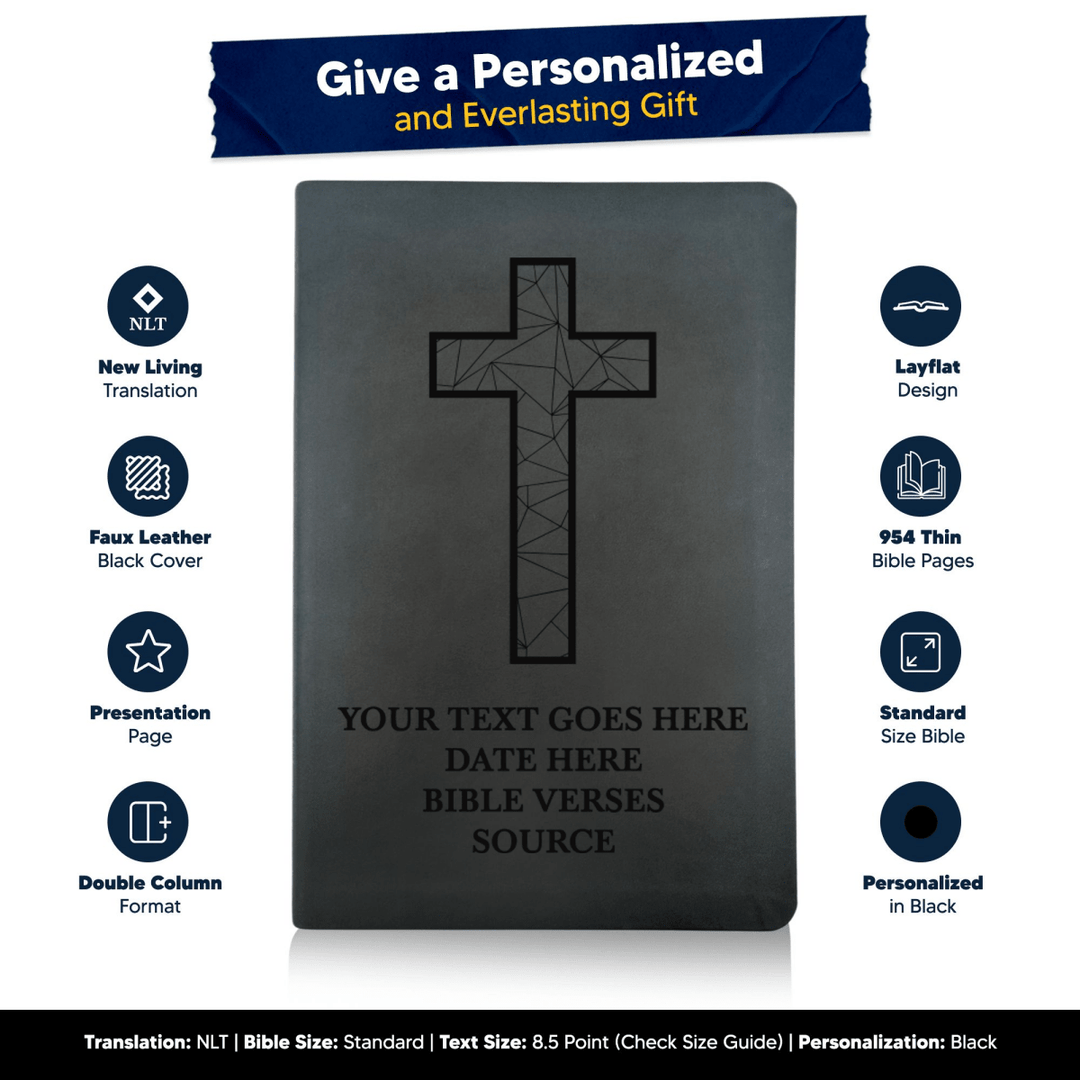 NLT Black Standard Size Thinline Holy Bible Small Print | Blessings Collection - Shepherds Shelf