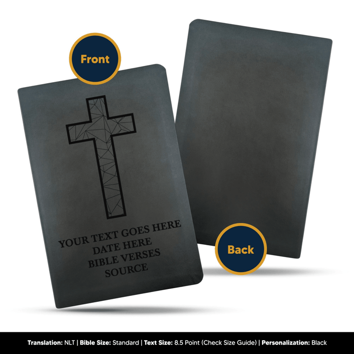 NLT Black Standard Size Thinline Holy Bible Small Print | Blessings Collection - Shepherds Shelf