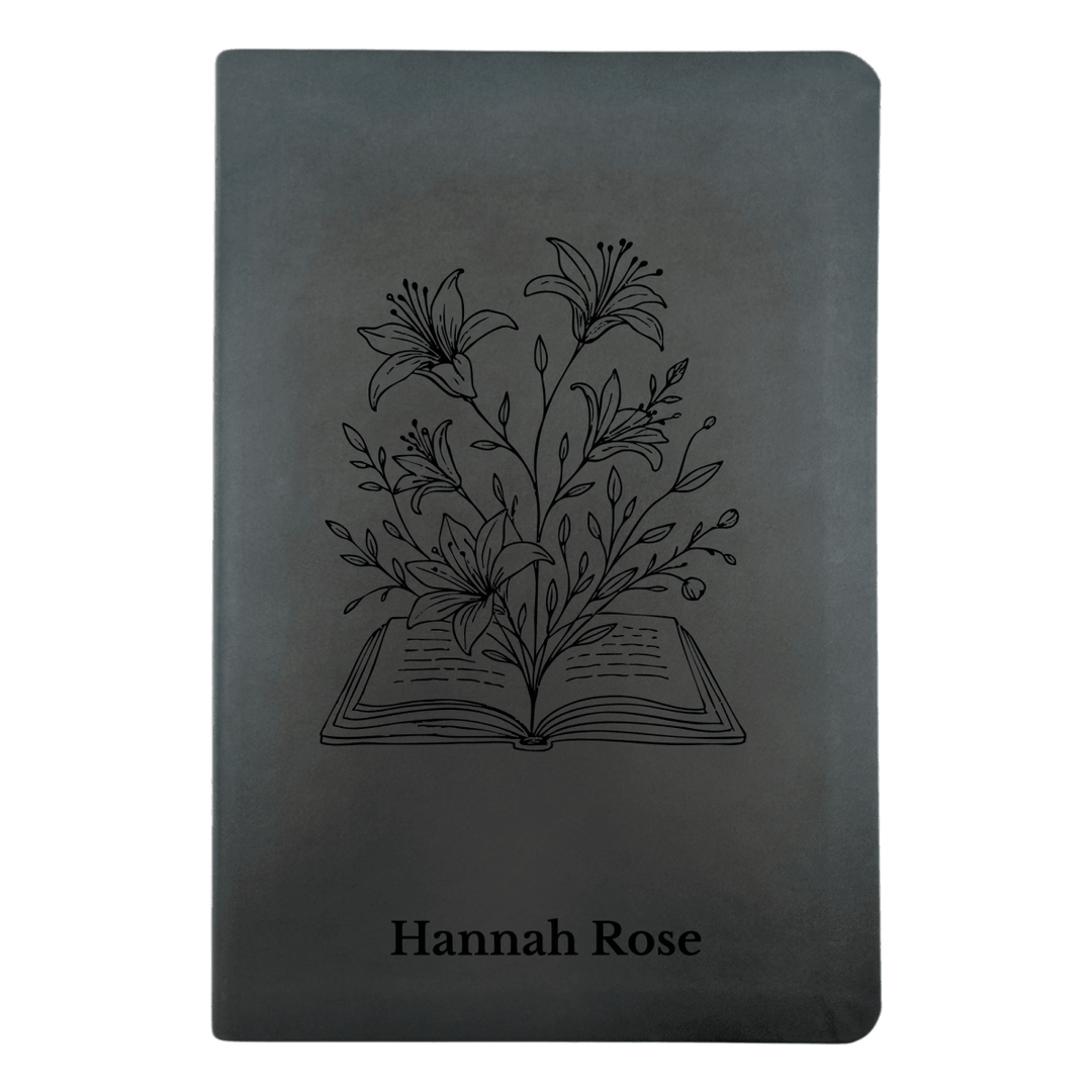 NLT Black Standard Size Thinline Holy Bible Small Print | Blooming Flowers - Shepherds Shelf