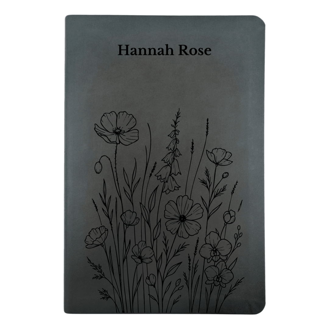 NLT Black Standard Size Thinline Holy Bible Small Print | Bunch of Flowers - Shepherds Shelf