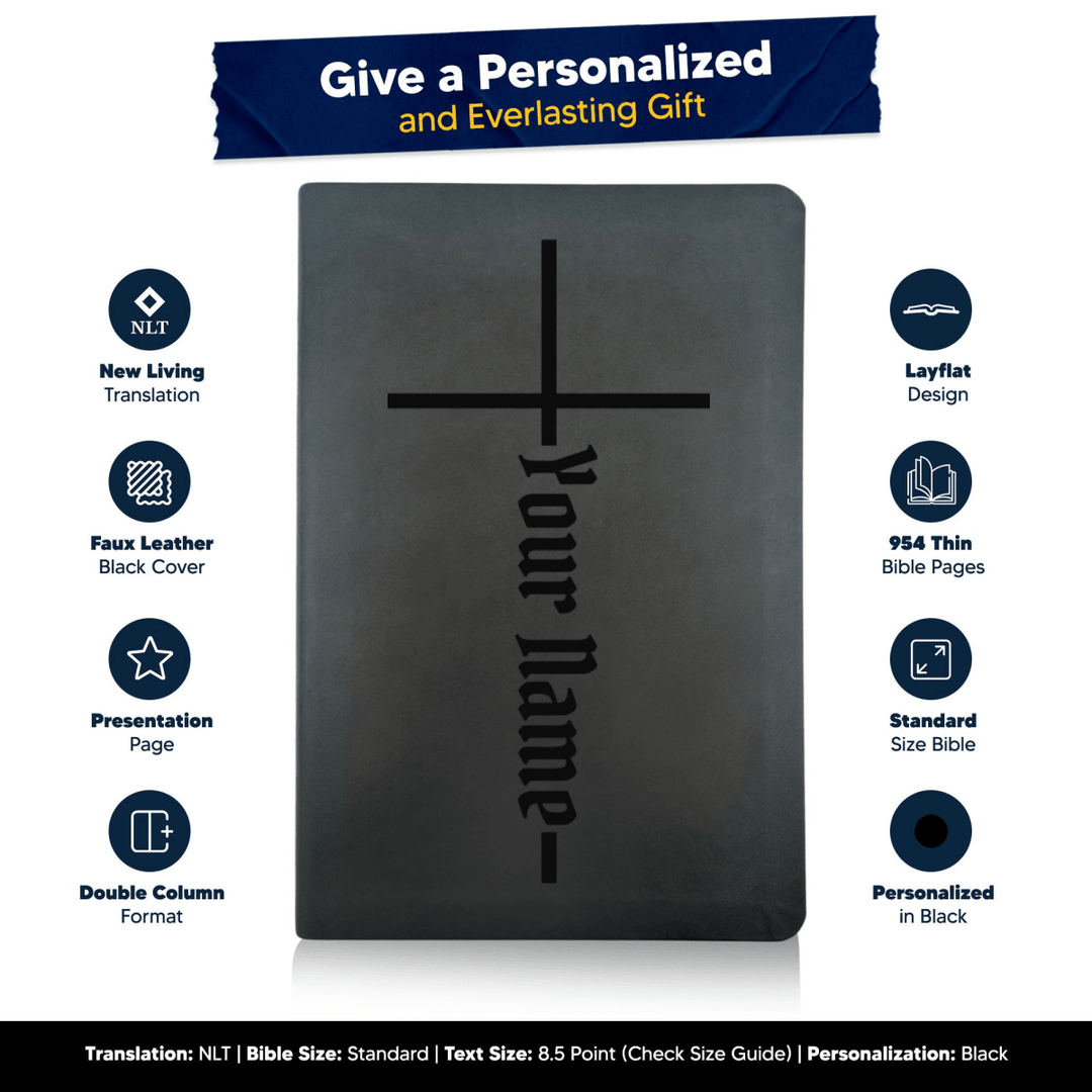 NLT Black Standard Size Thinline Holy Bible Small Print | Christian Collection - Shepherds Shelf