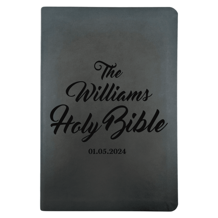 NLT Black Standard Size Thinline Holy Bible Small Print | Family Name
