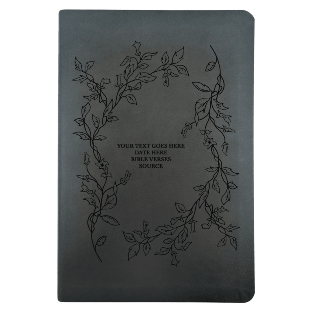 NLT Black Standard Size Thinline Holy Bible Small Print | Floral Vines - Shepherds Shelf