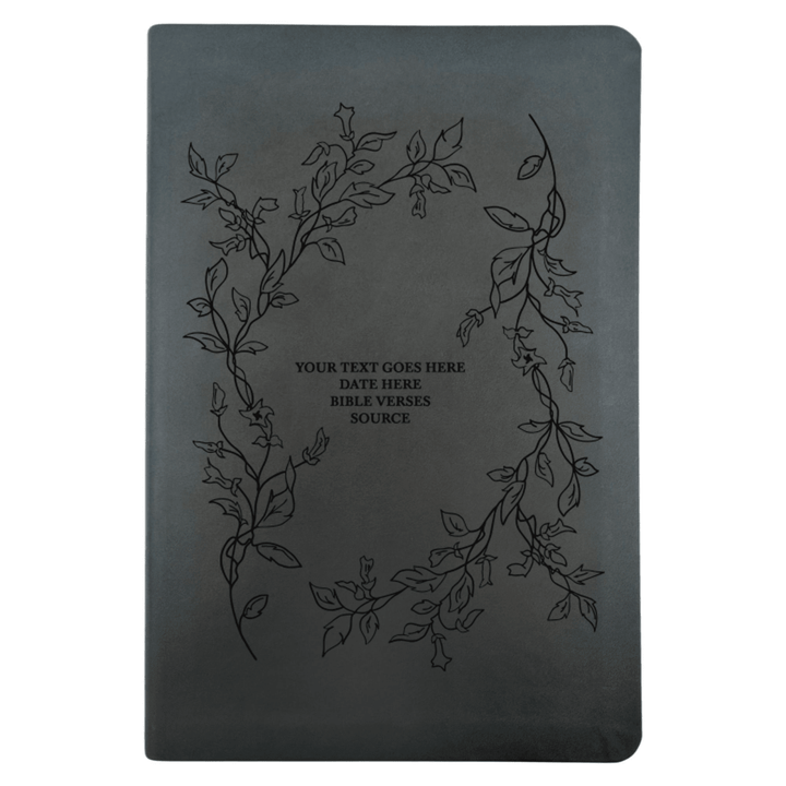 NLT Black Standard Size Thinline Holy Bible Small Print | Floral Vines - Shepherds Shelf