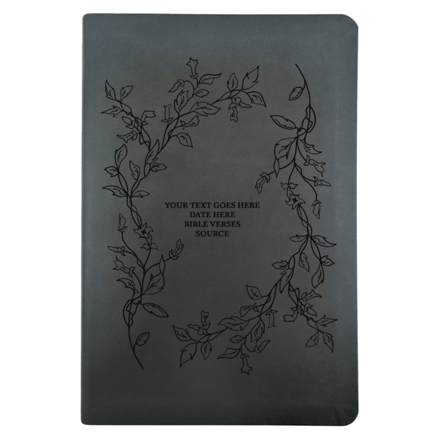 NLT Black Standard Size Thinline Holy Bible Small Print | Floral Vines - Shepherds Shelf