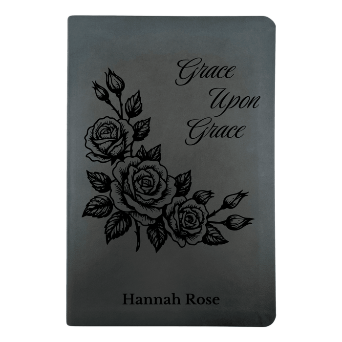 NLT Black Standard Size Thinline Holy Bible Small Print | Framed Roses