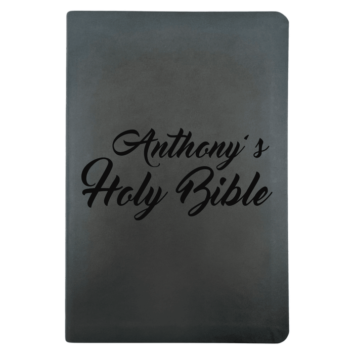 NLT Black Standard Size Thinline Holy Bible Small Print | Name Here