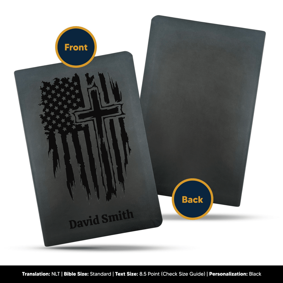 NLT Black Standard Size Thinline Holy Bible Small Print | One Nation - Shepherds Shelf