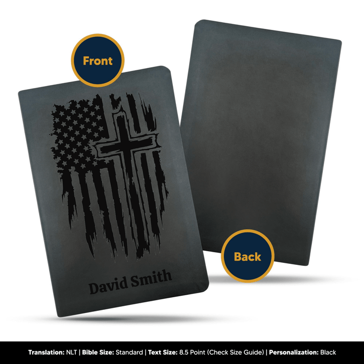 NLT Black Standard Size Thinline Holy Bible Small Print | One Nation - Shepherds Shelf