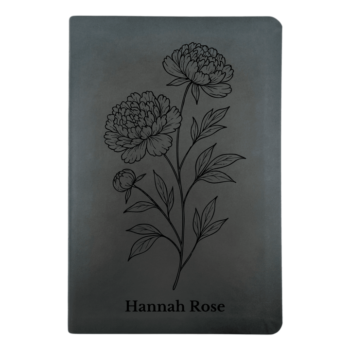 NLT Black Standard Size Thinline Holy Bible Small Print | Peony White Flower - Shepherds Shelf