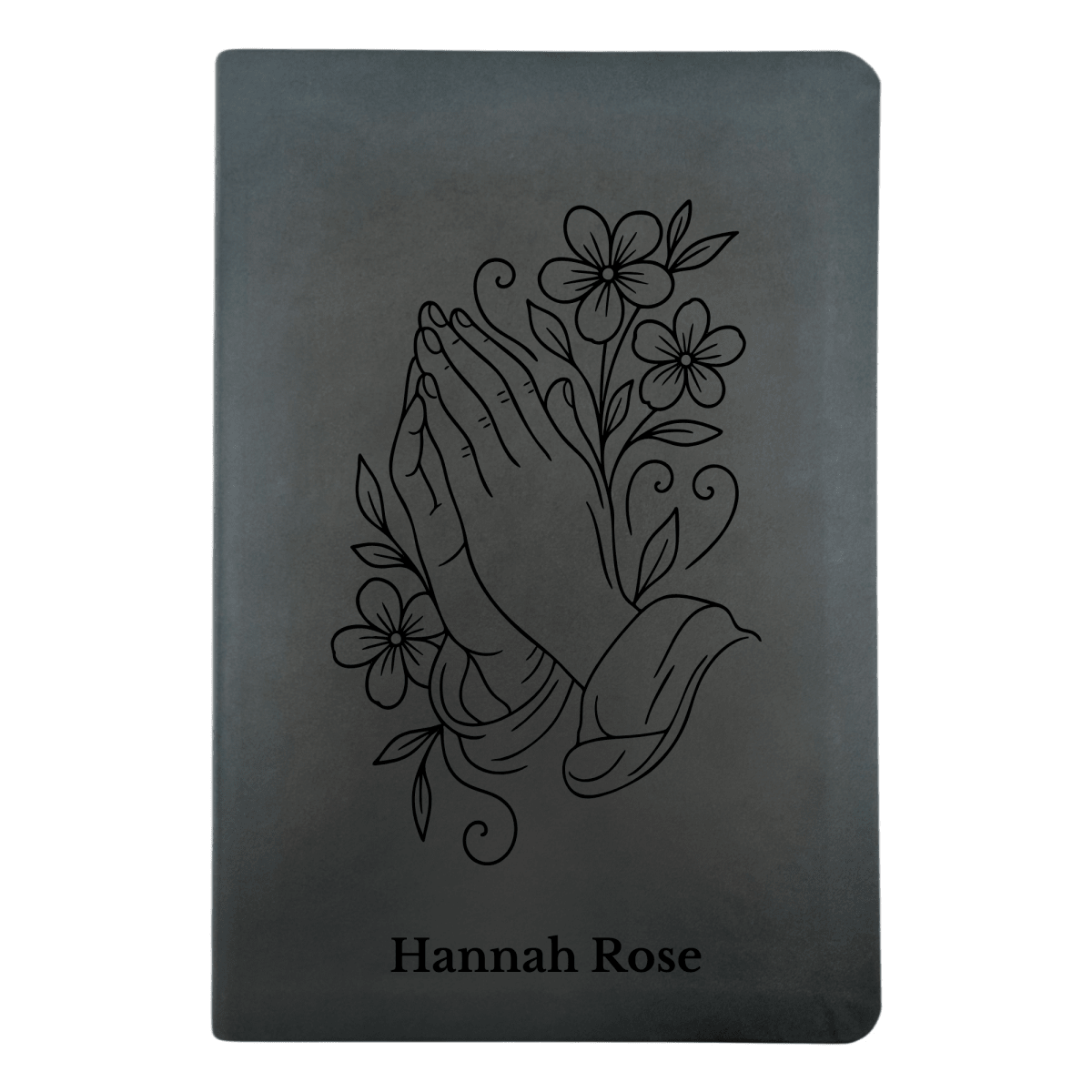 NLT Black Standard Size Thinline Holy Bible Small Print | Praying Hand With Flowers - Shepherds Shelf