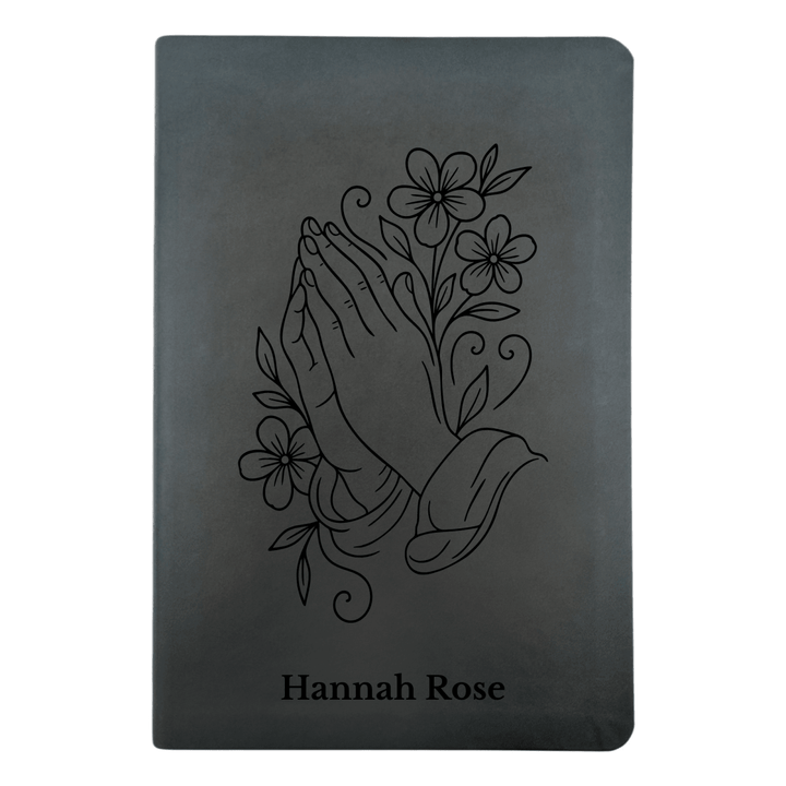 NLT Black Standard Size Thinline Holy Bible Small Print | Praying Hand With Flowers - Shepherds Shelf