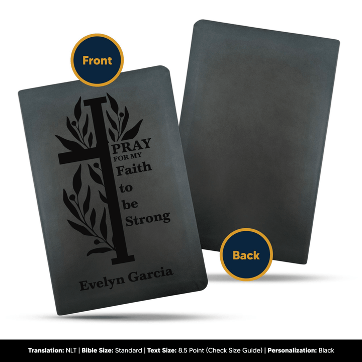 NLT Black Standard Size Thinline Holy Bible Small Print | Reeds Cross - Shepherds Shelf