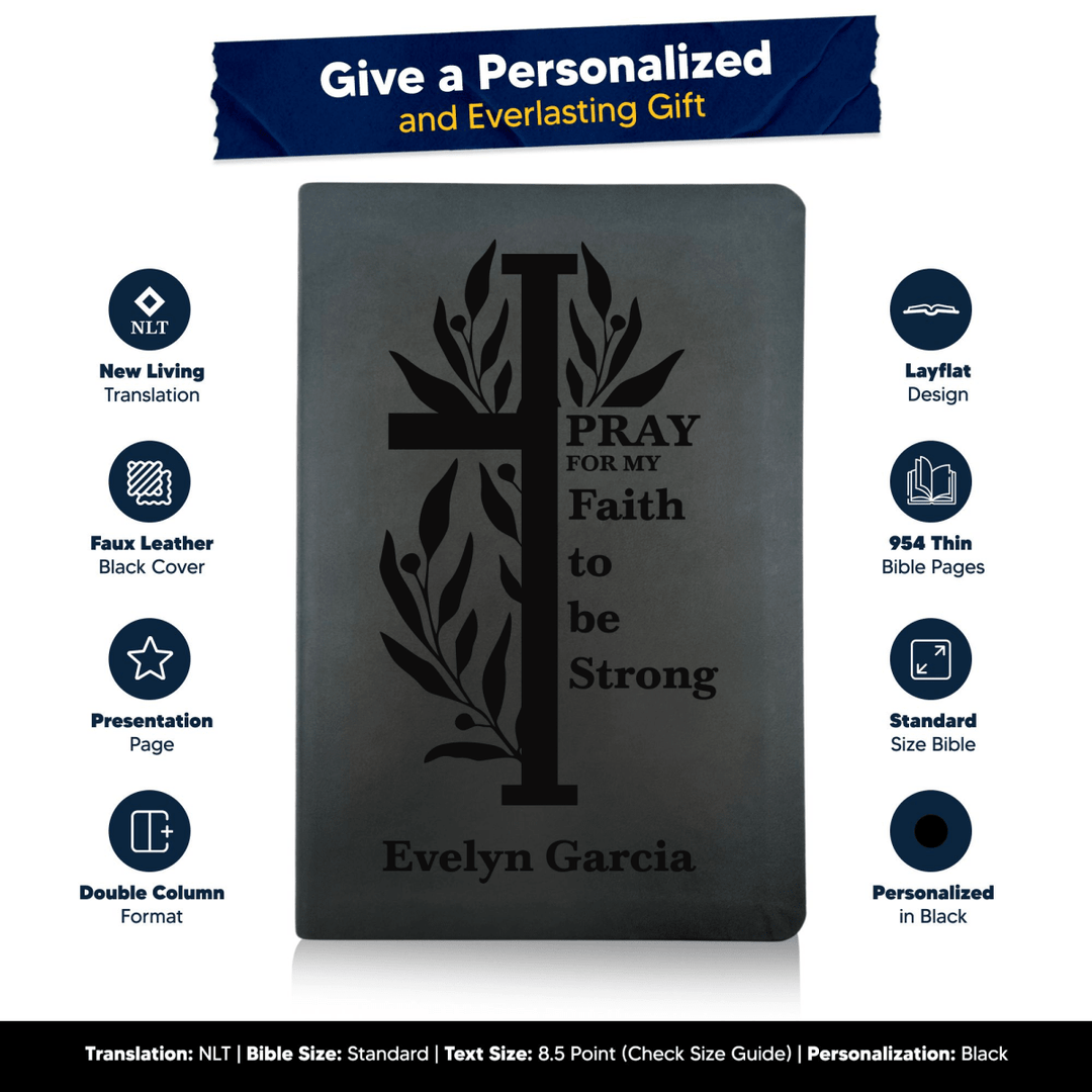 NLT Black Standard Size Thinline Holy Bible Small Print | Reeds Cross - Shepherds Shelf