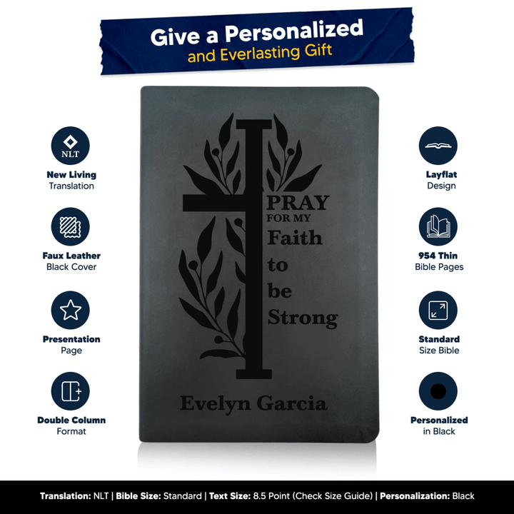 NLT Black Standard Size Thinline Holy Bible Small Print | Reeds Cross - Shepherds Shelf