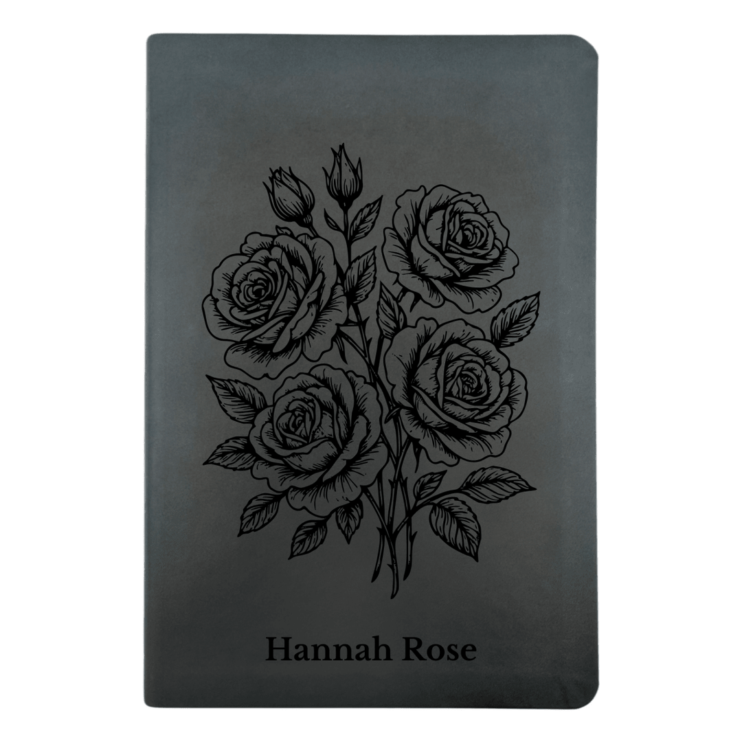 NLT Black Standard Size Thinline Holy Bible Small Print | Roses - Shepherds Shelf