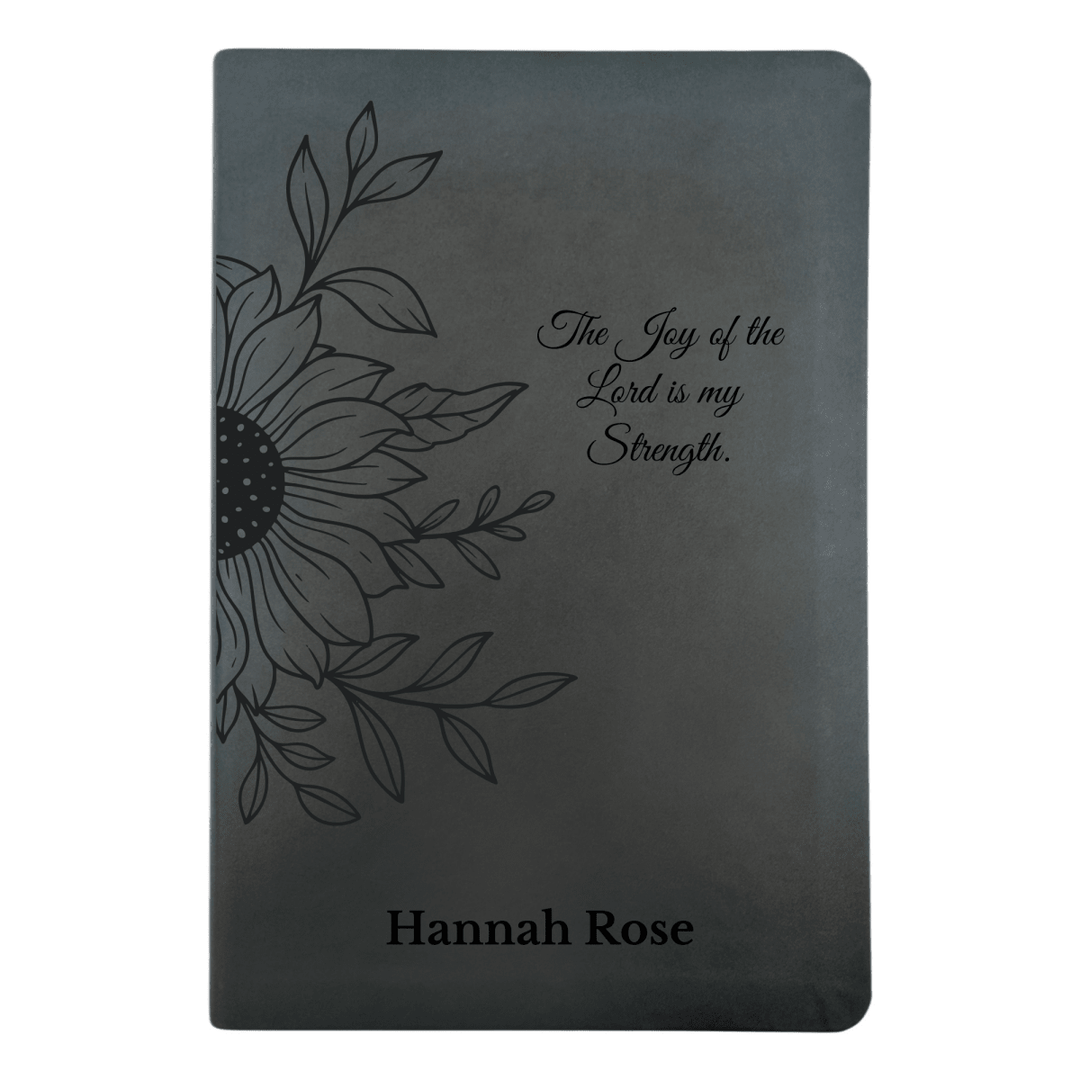 NLT Black Standard Size Thinline Holy Bible Small Print | Sun Flower II - Shepherds Shelf