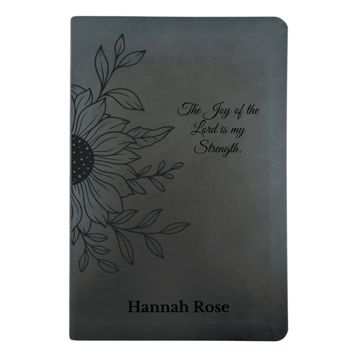 NLT Black Standard Size Thinline Holy Bible Small Print | Sun Flower II