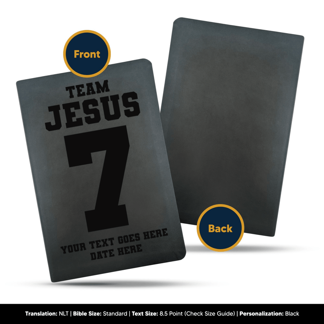 NLT Black Standard Size Thinline Holy Bible Small Print | Team Jesus - Shepherds Shelf